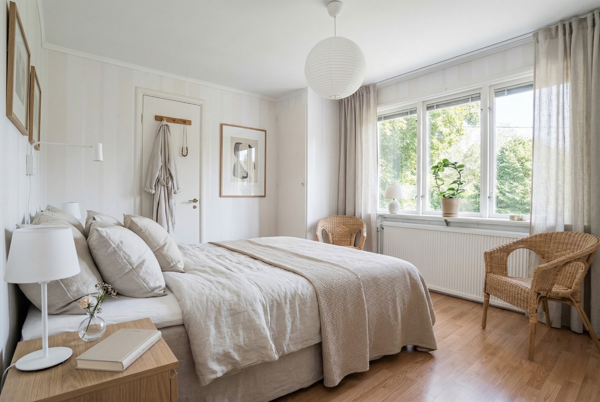 Erstat møbler – Soveværelse efter AI-homestaging - professionelt stylet med moderne møbler og indretning på 5 minutter