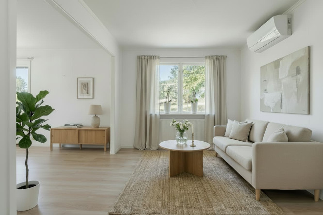 Room after AI homestaging - professionally styled with modern furniture and decor, realistic result in 5 minutes